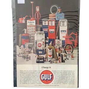 Vintage 1963 Gulf Gas & Oil Charge It Ad Advertisment